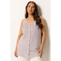 Yours Yours Damen Trägershirt in Lila mit Streifen und Knöpfen in Größe 54-56 | Viskose
