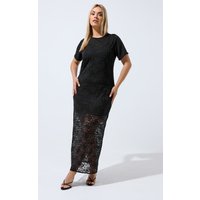 Limited Collection Limited Collection Damen 2in1maxikleid in Schwarz mit Spitze in Größe 46 | Polyester/Elasthan/Spitze