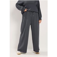 Yours Yours Damen Jogginghose in Grau mit Kordelzug und Weitem Bein in Größe Regular 62-64 | Baumwolle/Polyester
