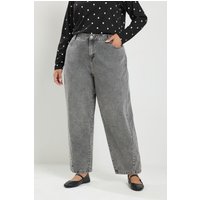 Yours Yours Damen Jeans in Grau mit Barrelhosenbein in Größe 46 | Baumwolle