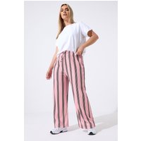 Limited Collection Limited Collection Damen Hose in Rosa mit Weitem Bein und Streifen in Größe 48 | Polyester/Elasthan