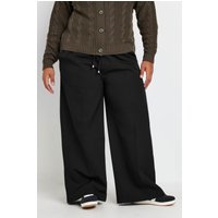 Yours Yours Damen Hose in Schwarz mit Weitem Bein zum Hineinschlüpfen in Größe 44 | Polyester