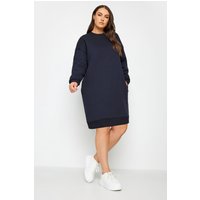 Yours Yours Damen Sweatshirtkleid in Marineblau in Größe 48 | Baumwolle/Polyester