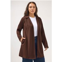Yours Yours Damen Lang Geschnittener Blazer in Schokobraun in Größe 56 | Polyester