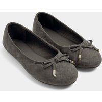 Yours Yours Damen Geflochtene Ballerinas in Grau in Weiter E-Passform in Größe 41E | Textil/Synthetik