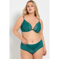 Yours Yours Plus Size Curve Slip in Grün mit Spitzenakzent in Größe 46-48 | Polyester/Elasthan/Polyamid