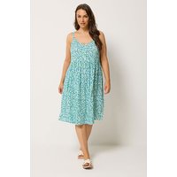 Yours Yours Damen Sommerliches Miditrägerkleid in Blau mit Blümchenmuster in Größe 54-56 | Viskose