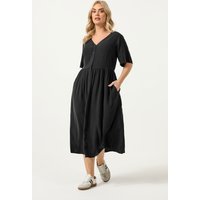 Yours Yours Damen Chambrayfreizeitkleid in Schwarz in Größe 54-56 | Viskose
