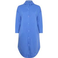 Yours Yours Damen Maxijacke in Blau mit Kapuze in Größe 48 | Baumwolle