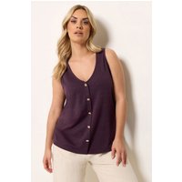 Yours Yours Damen Trägershirt in Lila mit Muscheldetail in Größe 54-56 | Polyester/Elasthan