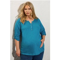 Bump It Up Bump It Up Damen Maternity – Jerseyoberteil in Blau mit Noppen in Größe 48 | Baumwolle