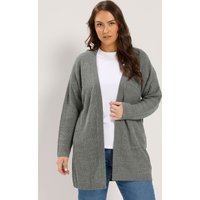 Yours Yours Damen Strickjacke in Grau in Größe 54-56 | Acryl