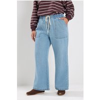 Yours Yours Damen Denimjeans in Blau mit Bindegürtel in Größe Short 50 | Baumwolle