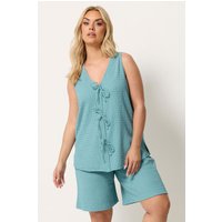 Yours Damen Yours – Strukturierte Shorts in Hellblau in Größe 48 | Polyester/Elasthan