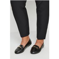 Yours Yours Damen Slipper in Schwarz aus Lederimitat in Extra Weiter Eeepassform in Größe 40EEE | Kunstleder