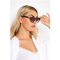 Yours Yours Damen Sonnenbrille in Braun mit Schildpattoptik und Kettenbügelsize