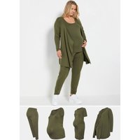 Bump It Up Bump It Up Damen Basicset in Khaki, Umstandsmode in Größe 50 | Elasthan/Viskose