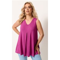 Yours Yours Damen Trägershirt in Violett mit Falten Auf Der Vorderseite in Größe 42 | Elasthan/Viskose