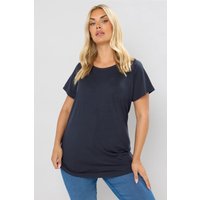Yours Yours Damen KurzarmT-Shirt in Marineblau in Größe 54-56 | Baumwolle/Polyester