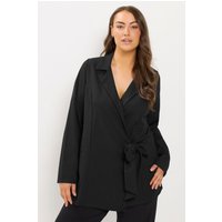Yours Yours Damen Blazer in Schwarz mit Bindedetail in Größe 54 | Polyester/Elasthan
