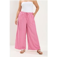 Yours Yours Damen Hose in Rosa mit Streifen und Weitem Bein in Größe Regular 42 | Polyester
