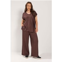 Yours Yours Damen Set aus Oberteil und Hose in Schokobraun in Größe 46 | Polyester/Viskose