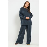 Yours Yours Damen Set aus Sweatshirt und Jogginghose in Marineblau in Größe Short 62-64 | Baumwolle/Polyester