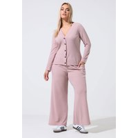 Limited Collection Limited Collection Damen Hose mit Weitem Bein in Rosa mit Knitteroptik in Größe 42 | Polyester/Elasthan