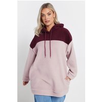 Yours Yours Damen Hoodie in Rosa aus Teddyplüsch mit Colourblockdesign in Größe 44 | Polyester