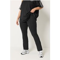 Yours Yours Damen Sportleggings in Schwarz mit Ausgestelltem Bein in Größe 52 | Baumwolle/Elasthan