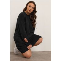 Yours Yours Damen Sweatshirtkleid in Schwarz mit Tasche in Größe 44 | Polyester/Elasthan/Viskose