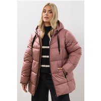 Yours Yours Damen Kurzer Steppmantel in Rosa in Größe 54-56 | Polyester