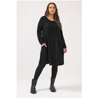 Yours Yours Damen Kleid in Schwarz aus Softtouchgewebe mit Taschen in Größe 48 | Polyester/Elasthan/Viskose