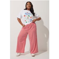 Limited Collection Limited Collection Damen Gestreifte Hose in Rot mit Boxerbund in Größe 50-52 | Polyester