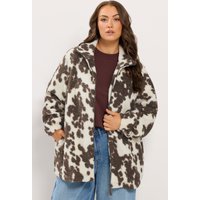 Yours Yours Damen Fleece in Weiß mit Dalmatinerprint und Reißverschluss in Größe 44 | Polyester