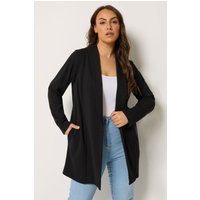 Yours Damen Yours – Scubablazer in Schwarz mit Schalkragen in Größe 50-52 | Polyester/Elasthan