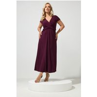 Yours London Yours London Damen Kleid mit Twistfront in Lila in Größe 54-56 | Polyester/Elasthan