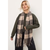 Yours Yours Damen Karierter Schal in Schokobraunsize | Polyester