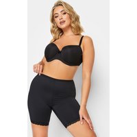 Yours Yours Damen Shorts in Schwarz mit Hoher Taille und Spitzenbesatz Gegen Wundscheuern in Größe 54-56 | Baumwolle/Polyester/Elasthan