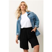 Yours Yours Damen Jerseyshorts in Schwarz zum Reinschlüpfen in Größe 58-60 | Elasthan/Viskose