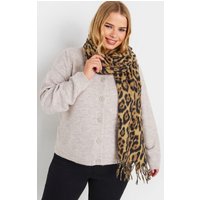 Yours Yours Damen Schal in Beige mit Leoprintsize | Polyester