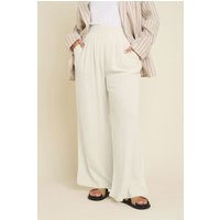 Yours Yours Damen Vorne Plissierte Leinenhose in Braun in Größe 44 | Viskose/Leinen