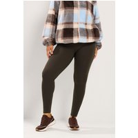 Yours Yours Damen Leggings in Schokobraun mit Elastischem Bund in Größe 46 | Polyester/Elasthan