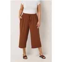 Yours Damen Yours – Knöchellange Culottes in Dunkelorange aus Twill in Größe 58-60 | Polyester