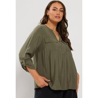 Yours Plus Size Khaki Green Zip Detail Blouse Size 14