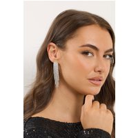 Yours Yours Damen Statementohrringe in Silberoptik mit Strasssize | Metall