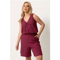 Yours Damen Yours – Strukturierte Shorts in Rot in Größe 58-60 | Polyester/Elasthan