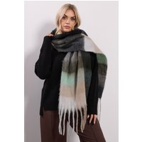 Yours Yours Damen Green Checked Soft Touch Scarf Size | Polyester