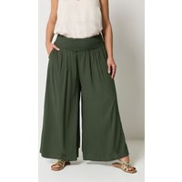 Yours Damen Yours – Gesmokte Hose in Olivgrün in Größe Regular 46 | Viskose