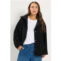 Yours Yours Damen Borgjacke in Schwarz mit Stehkragen in Größe 48 | Polyester